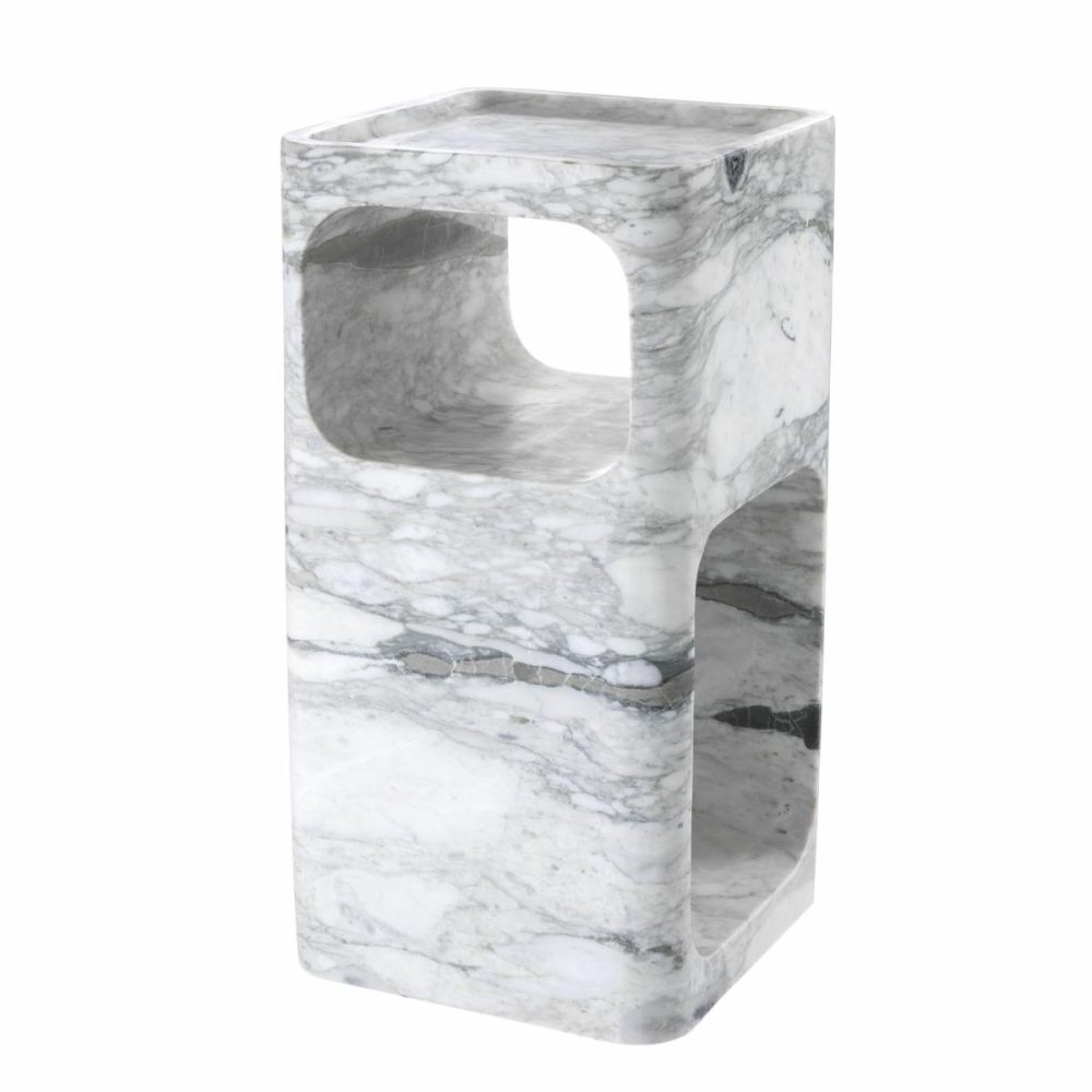 Adler White Marble Side Table Furniture