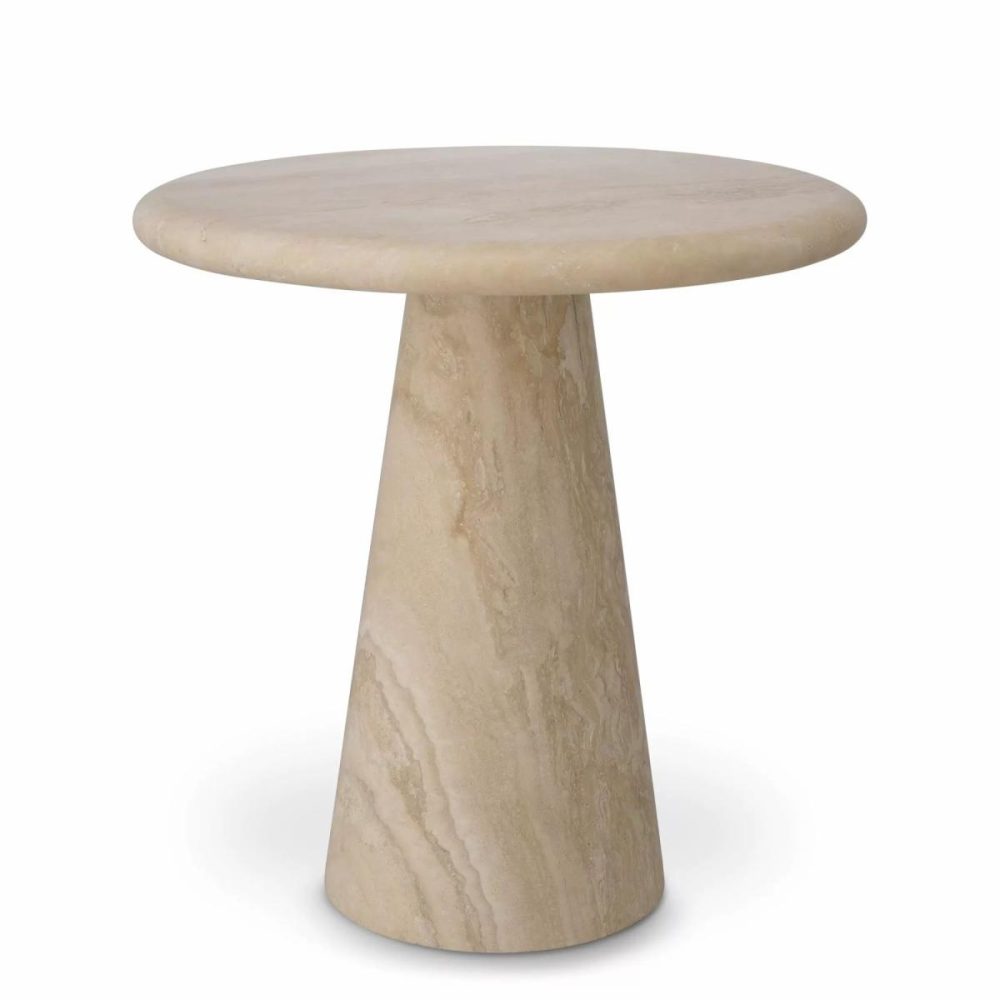 Adriana Small Travertine Side Table Furniture