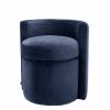 Arcadia Savona Midnight Blue Velvet Stool Furniture