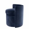 Arcadia Savona Midnight Blue Velvet Stool Furniture