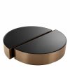 Astra Brushed Copper & Black Glass Coffee Table – Set Of 2 Coffee Tables