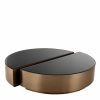 Astra Brushed Copper & Black Glass Coffee Table – Set Of 2 Coffee Tables