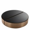 Astra Brushed Copper & Black Glass Coffee Table – Set Of 2 Coffee Tables