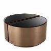 Astra Brushed Copper & Black Glass Side Table – Set Of 2 Furniture