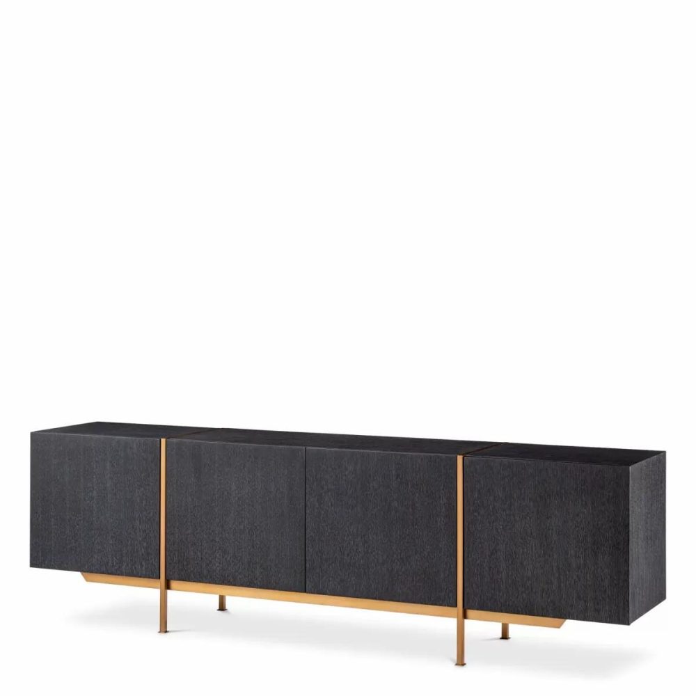 Bazilian Charcoal Grey Oak & Brushed Brass Dresser Casegoods