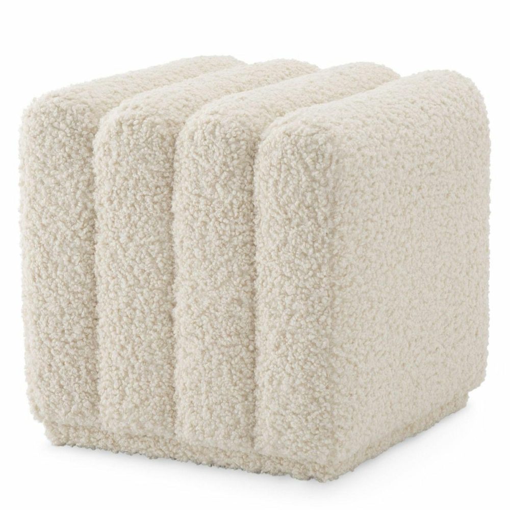 Bente Faux Shearling Stool Furniture