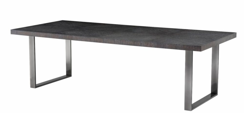 Borghese Charcoal Oak Veneer Dining Table Dining Tables