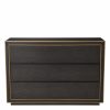 Camelot Brown Oak & Brushed Brass Dresser Casegoods