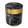 Caron Black Faux Marble Side Table Furniture