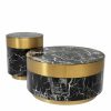 Caron Black Faux Marble Side Table Furniture