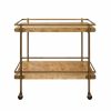 Cash Burl Wood And Brass Bar Cart Bar Carts