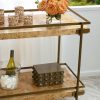 Cash Burl Wood And Brass Bar Cart Bar Carts