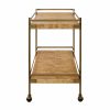 Cash Burl Wood And Brass Bar Cart Bar Carts