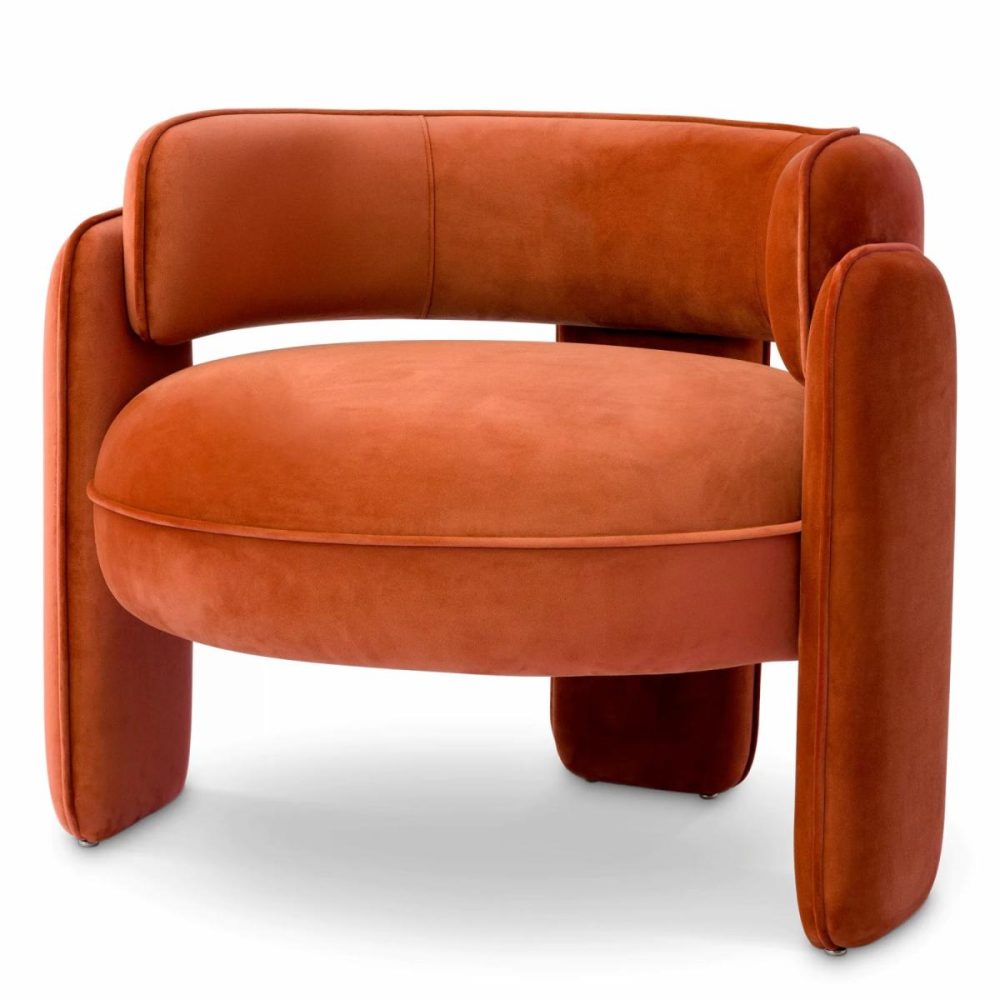 Chaplin Savona Orange Velvet Armchair Furniture