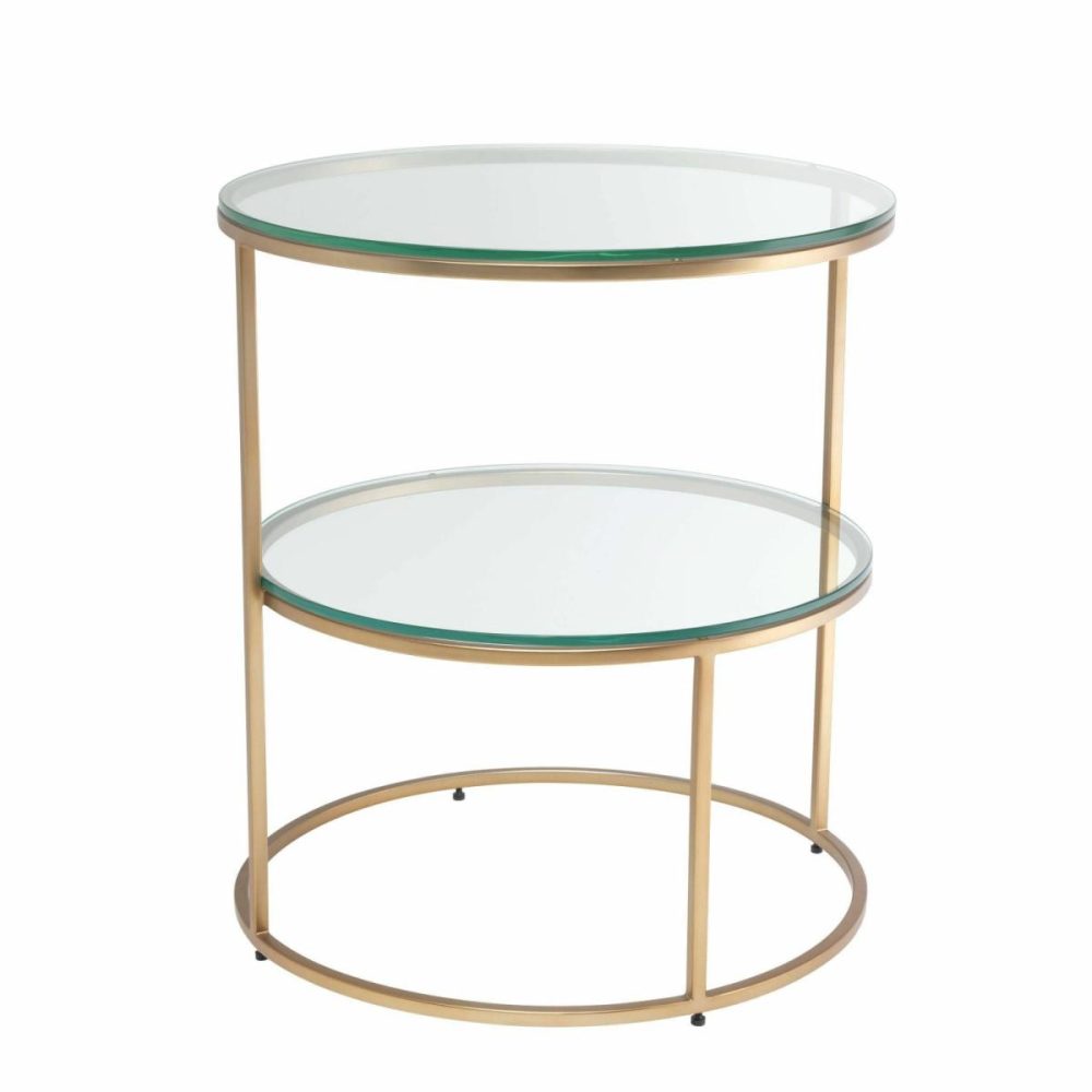 Circles Brushed Brass Side Table Furniture