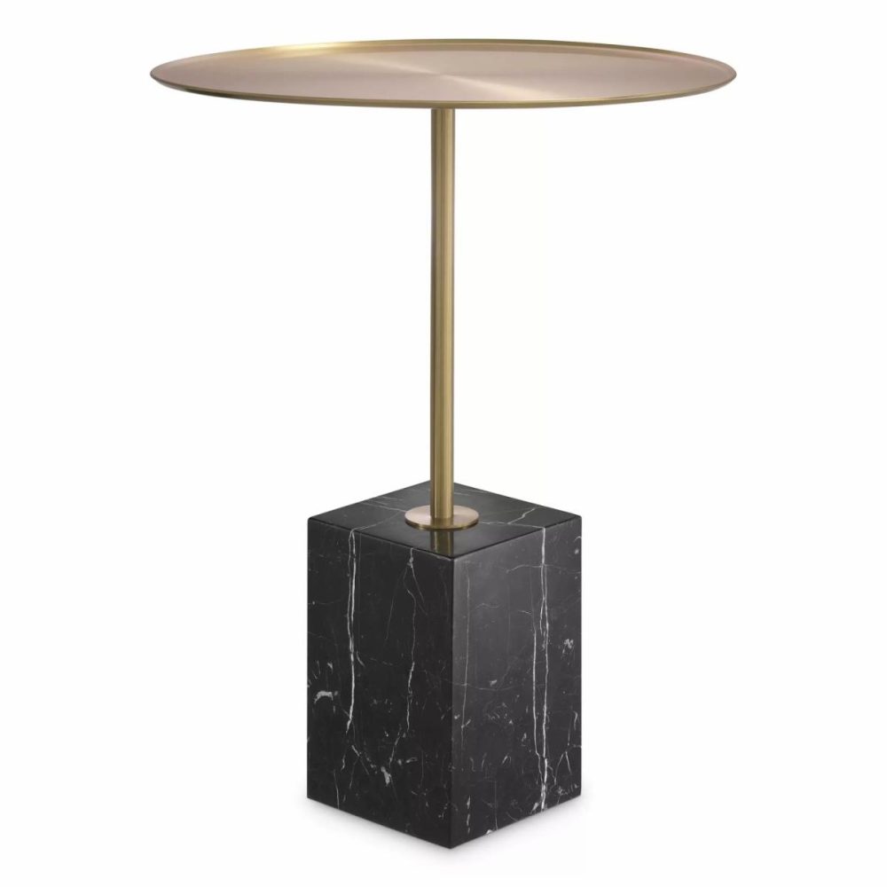 Cole Black Marble Side Table Furniture