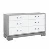 Crawford Grey Cerused Oak & White Lacquer Chest Casegoods