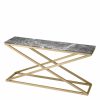 Criss Cross Grey Marble Console Console Tables