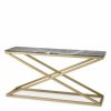 Criss Cross Grey Marble Console Console Tables