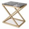 Criss Cross Grey Marble Side Table Furniture