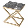 Criss Cross Grey Marble Side Table Furniture