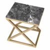 Criss Cross Grey Marble Side Table Furniture