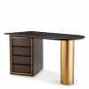 Del Rio Mocha Oak & Brushed Brass Desk Desks