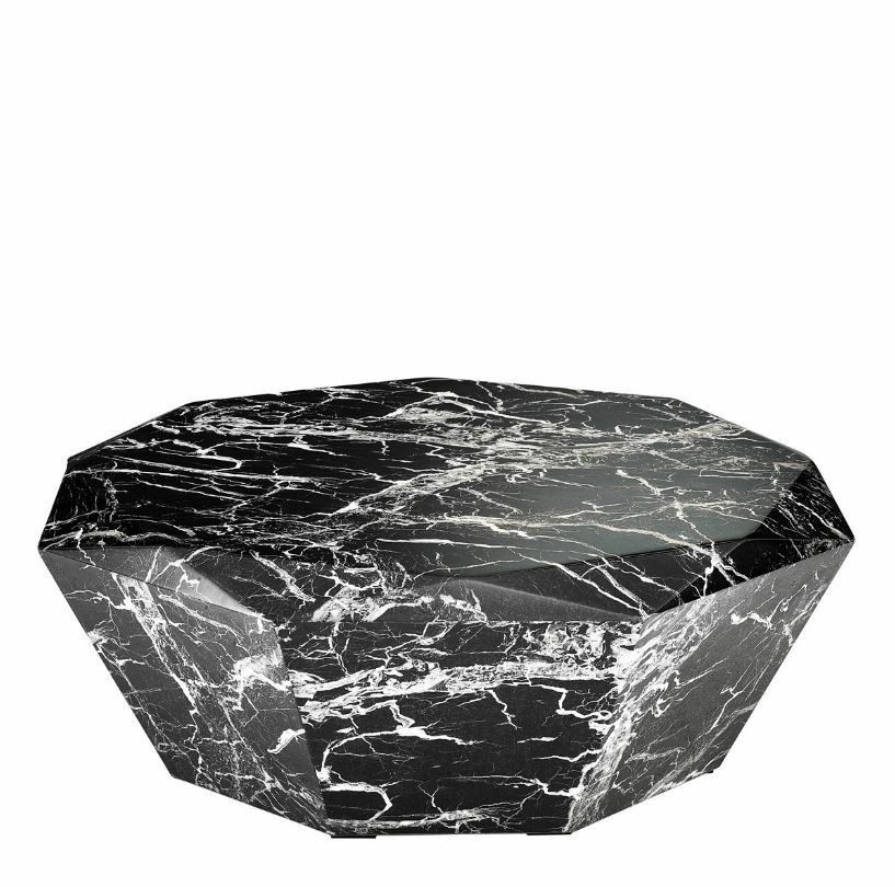 Diamond Black Faux Marble Coffee Table Coffee Tables