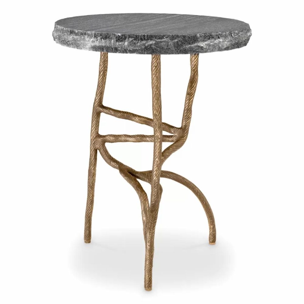 Dreyfus Black Marble Side Table Furniture