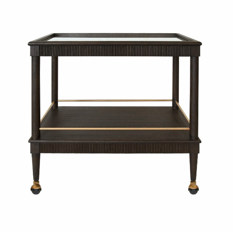 Dublin Espresso Oak Bar Cart Bar Carts