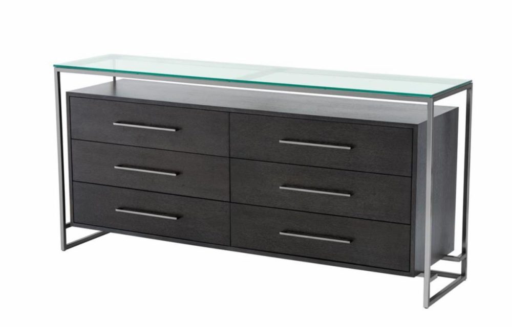 Durand Black & Nickel Cabinet Casegoods