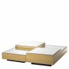 Esposito Brushed Brass Coffee Table – Set Of 4 Coffee Tables