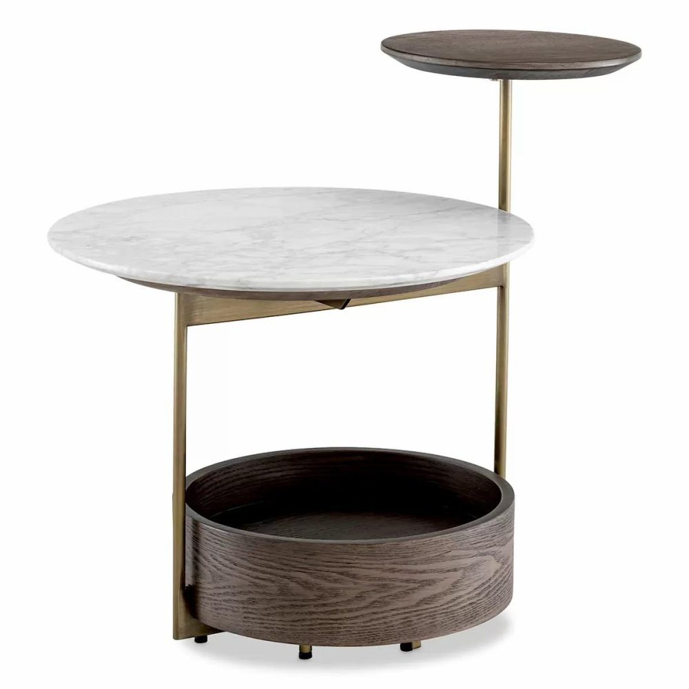 Faye Brushed Brass Side Table Furniture