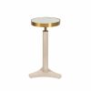 Fenway Cerused Oak & Antique Brass Side Table Furniture