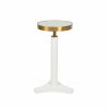 Fenway White & Antique Brass Side Table Furniture