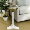 Fenway White & Antique Brass Side Table Furniture