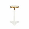 Fenway White & Antique Brass Side Table Furniture