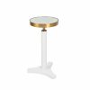 Fenway White & Antique Brass Side Table Furniture