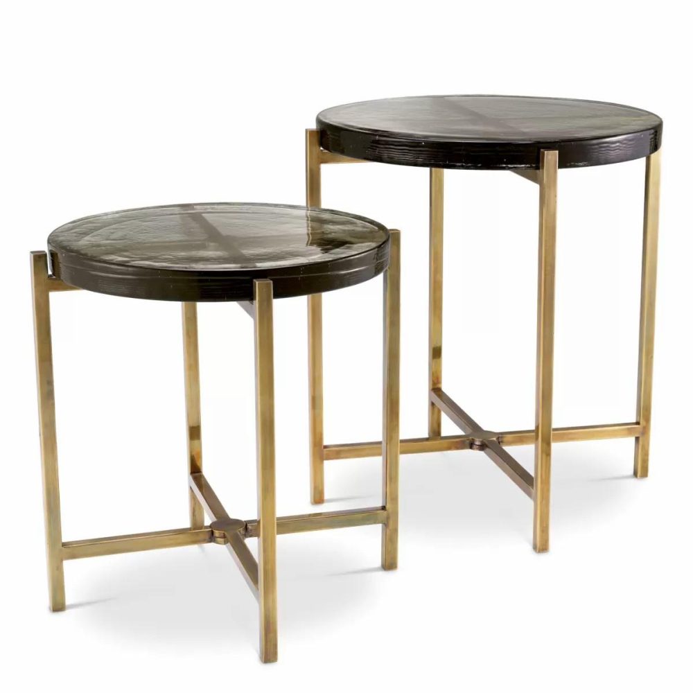 Haymann Vintage Brass Side Table – Set Of 2 Furniture