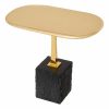 Kayan Large Black Granite & Polished Brass Side Table Furniture