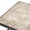 La Quinta Bronze Side Table With Beige Marble Top Furniture