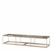 La Quinta Brushed Brass Coffee Table With Grey Marble Top Coffee Tables