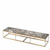 La Quinta Brushed Brass Coffee Table With Grey Marble Top Coffee Tables