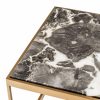 La Quinta Brushed Brass Coffee Table With Grey Marble Top Coffee Tables