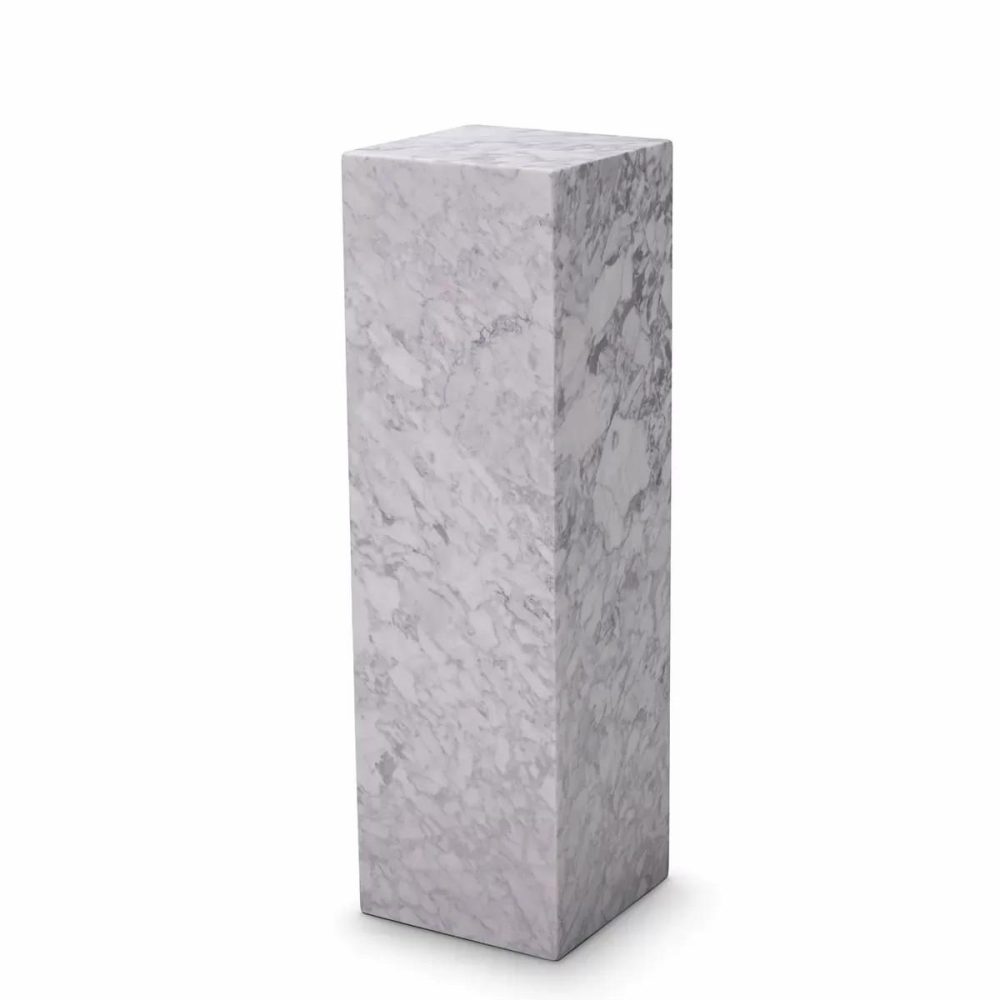 Lucca White Marble Small Column Furniture