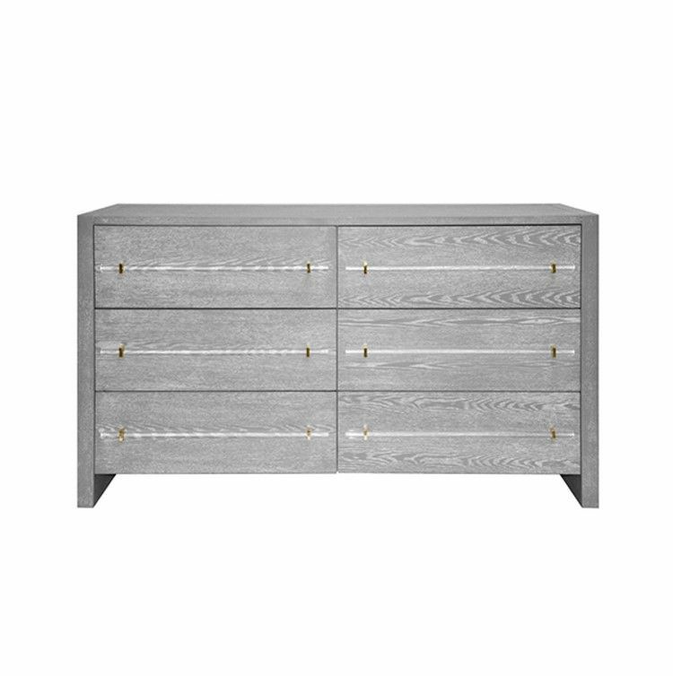 Luke Grey Cerused Oak & Brass Chest Casegoods