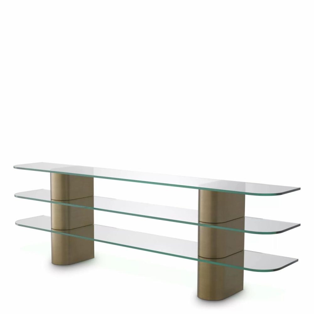 Lunden Brushed Brass Console Table Console Tables