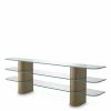 Lunden Brushed Brass Console Table Console Tables