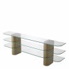 Lunden Brushed Brass Console Table Console Tables