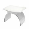 Marlowe Lucite Stool With White Linen Cushion Furniture